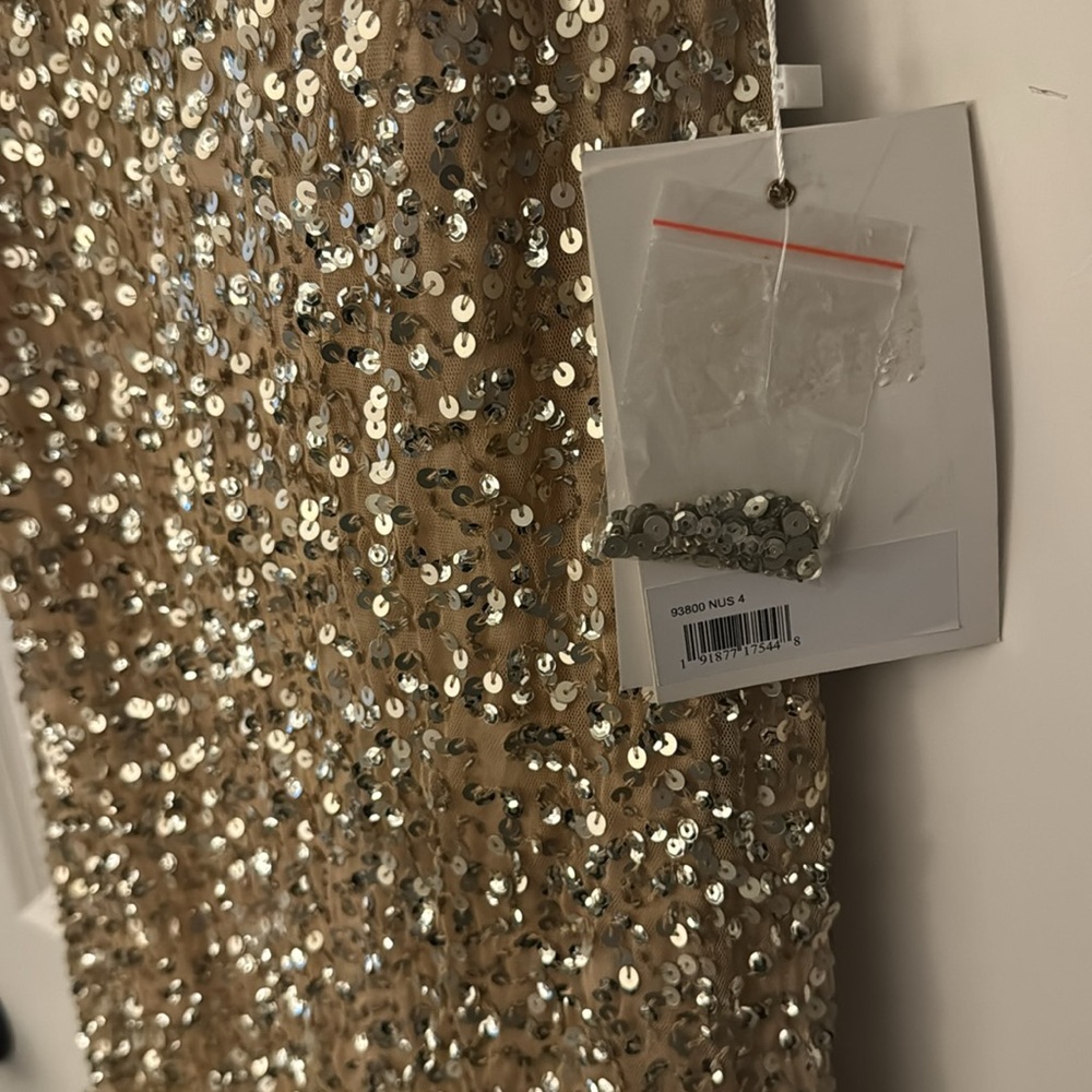 Mac Duggal 93800 Elegant Gold Sequin Gown - Picture 6 of 7